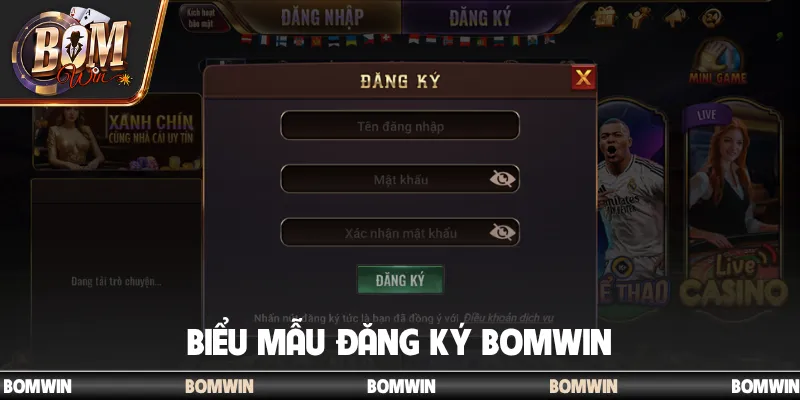 Biểu mẫu đăng ký Bomwin